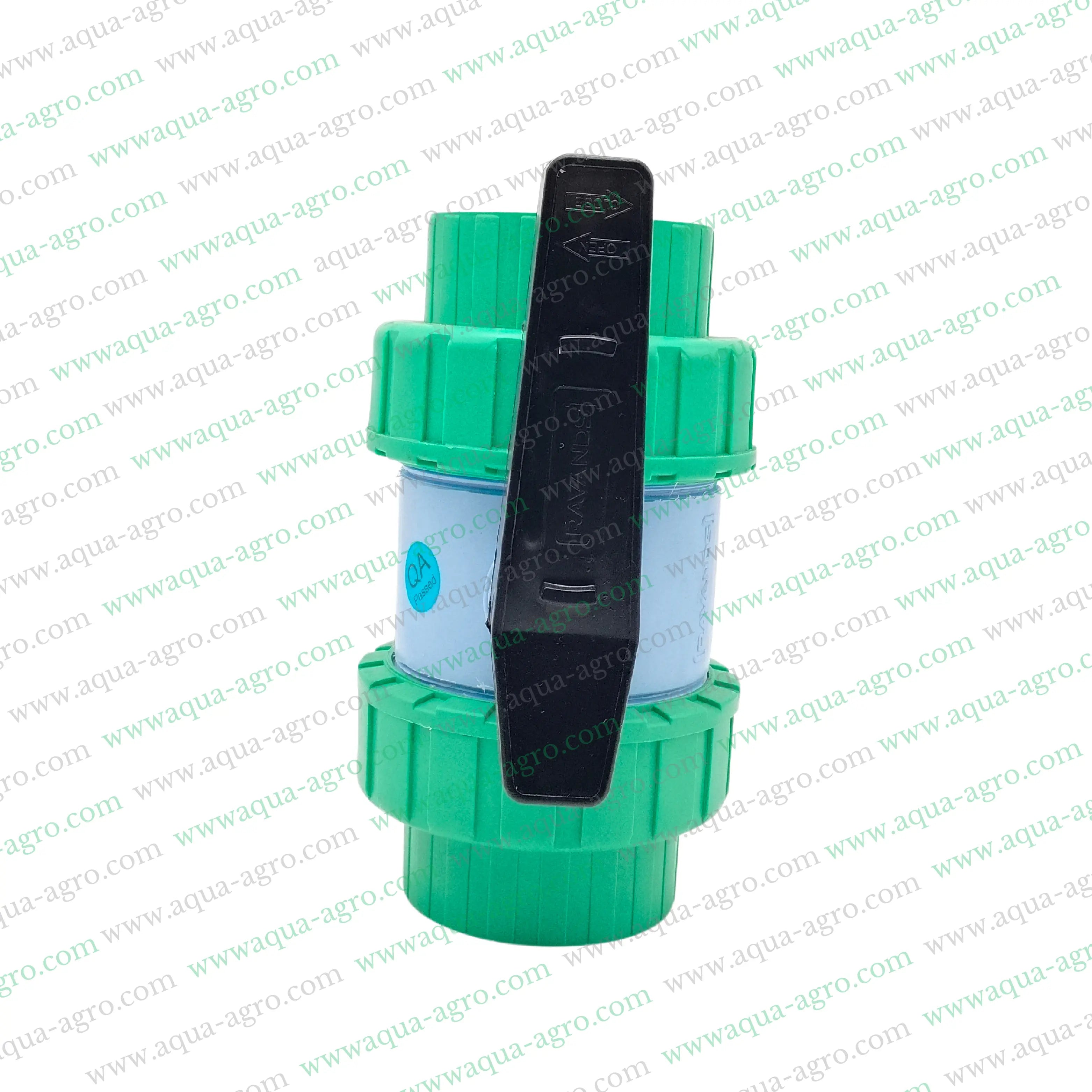 RAVANDS - Ball Valve - Plastic - Pvc - Double Union - 3 inch (90mm) - Threaded End - (FxF)