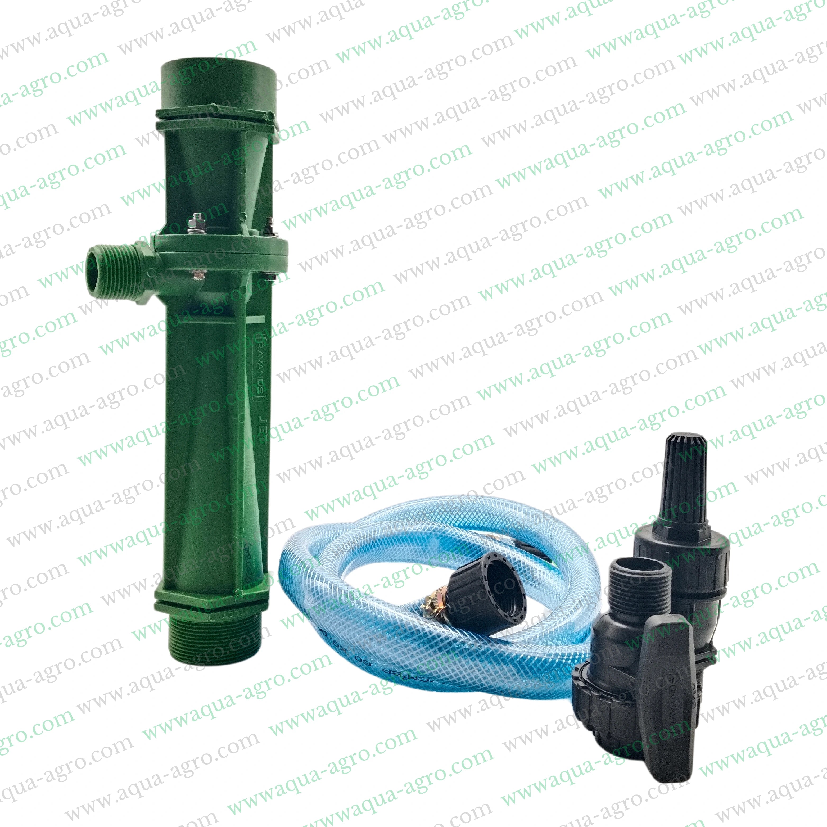 RAVANDS - Fertilizer Injecor - Venturi - 2 Inch (63mm) - JET - Low Flow - Green Colour - with suction port assembly - RAV-VEN-63-JET