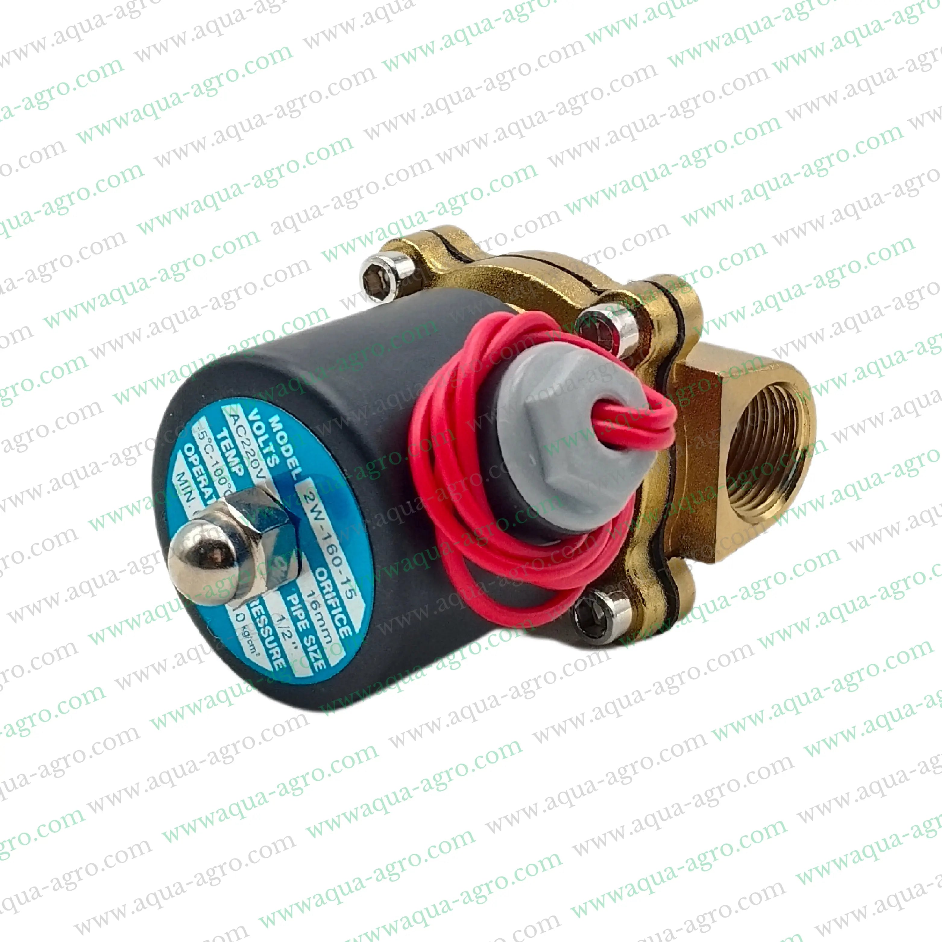 U-FLOW - Irrigation - Automation - Solenoid Valve - Brass body - 220 VAC Coil - 0.5 inch (20MM) (F-THD)