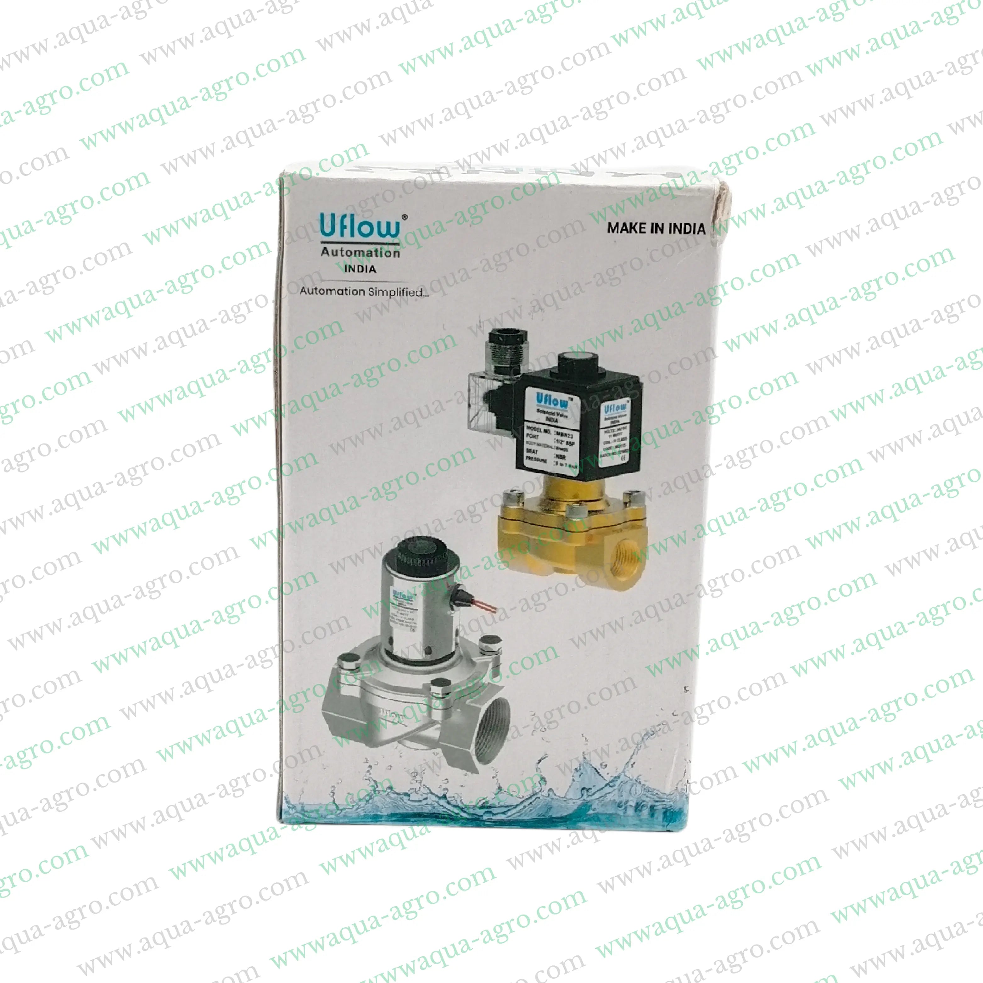 U-FLOW - Irrigation - Automation - Solenoid Valve - Plastic body - 230 VAC Coil - 0.5 inch (20MM) (F-THD) - with FLow Control