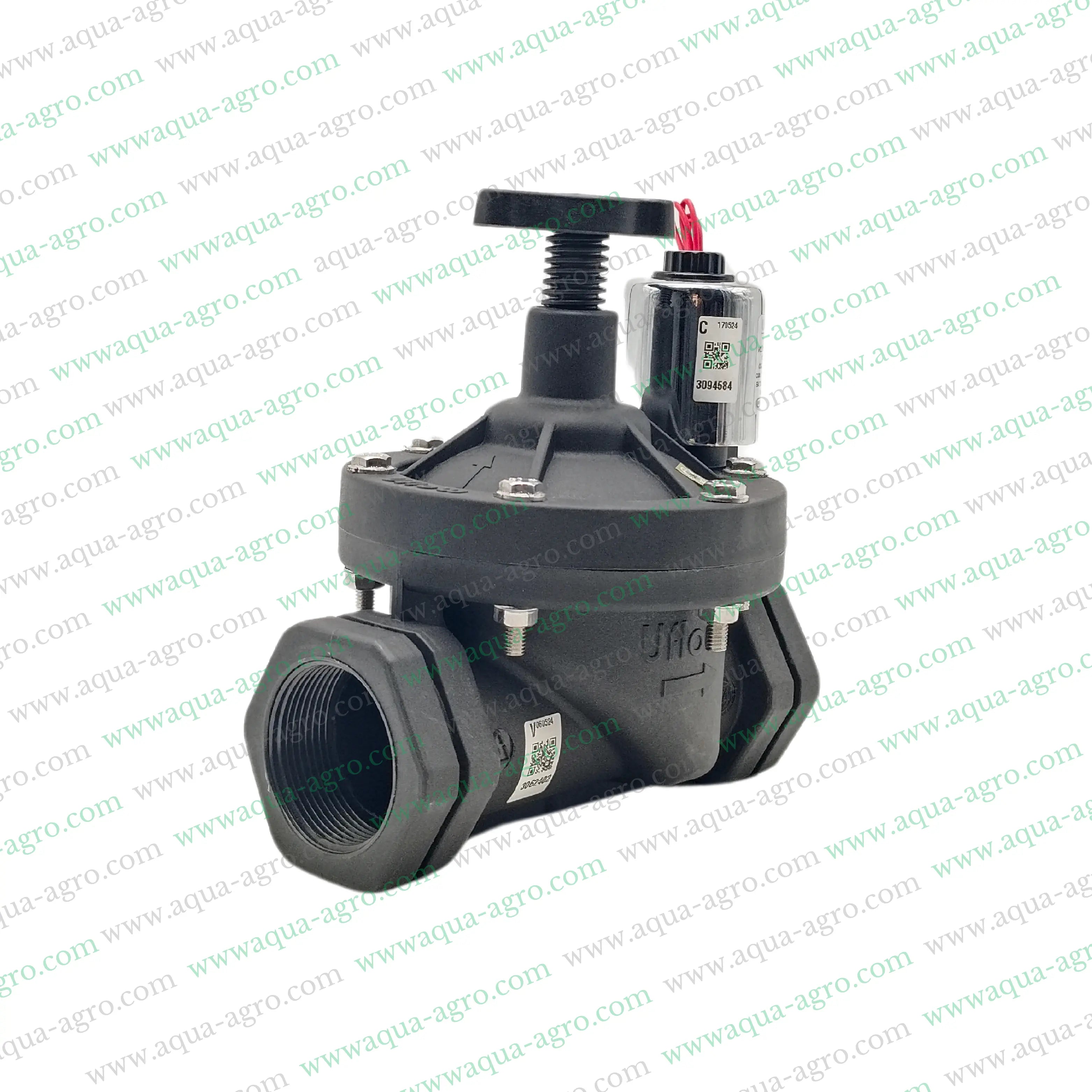 U-FLOW - Irrigation - Automation - Solenoid Valve - Plastic body - 230 VAC Coil - 1.5 inch (50MM) (F-THD) - with FLow Control