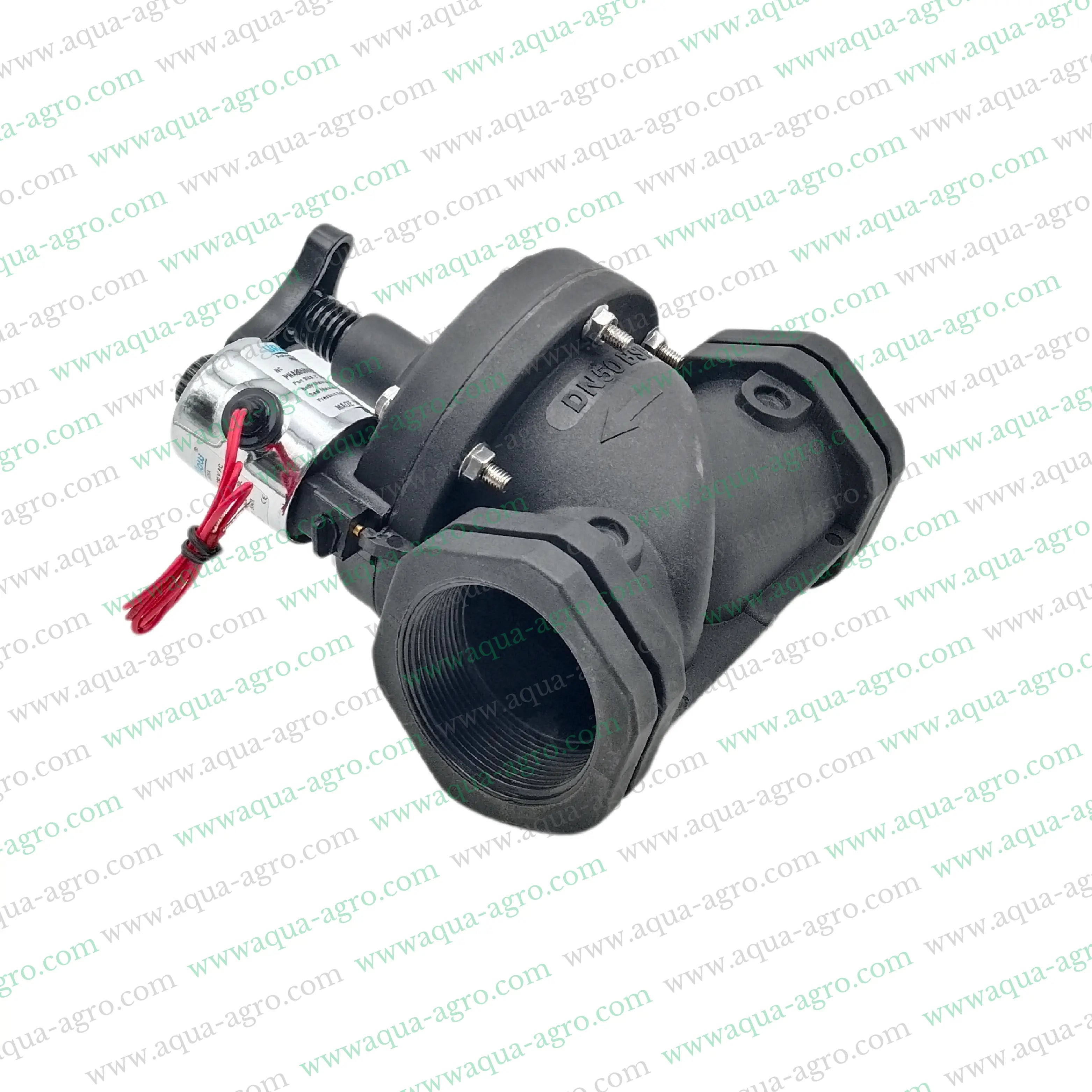 U-FLOW - Irrigation - Automation - Solenoid Valve - Plastic body - 230 VAC Coil - 2 inch (63MM) (F-THD) - with FLow Control