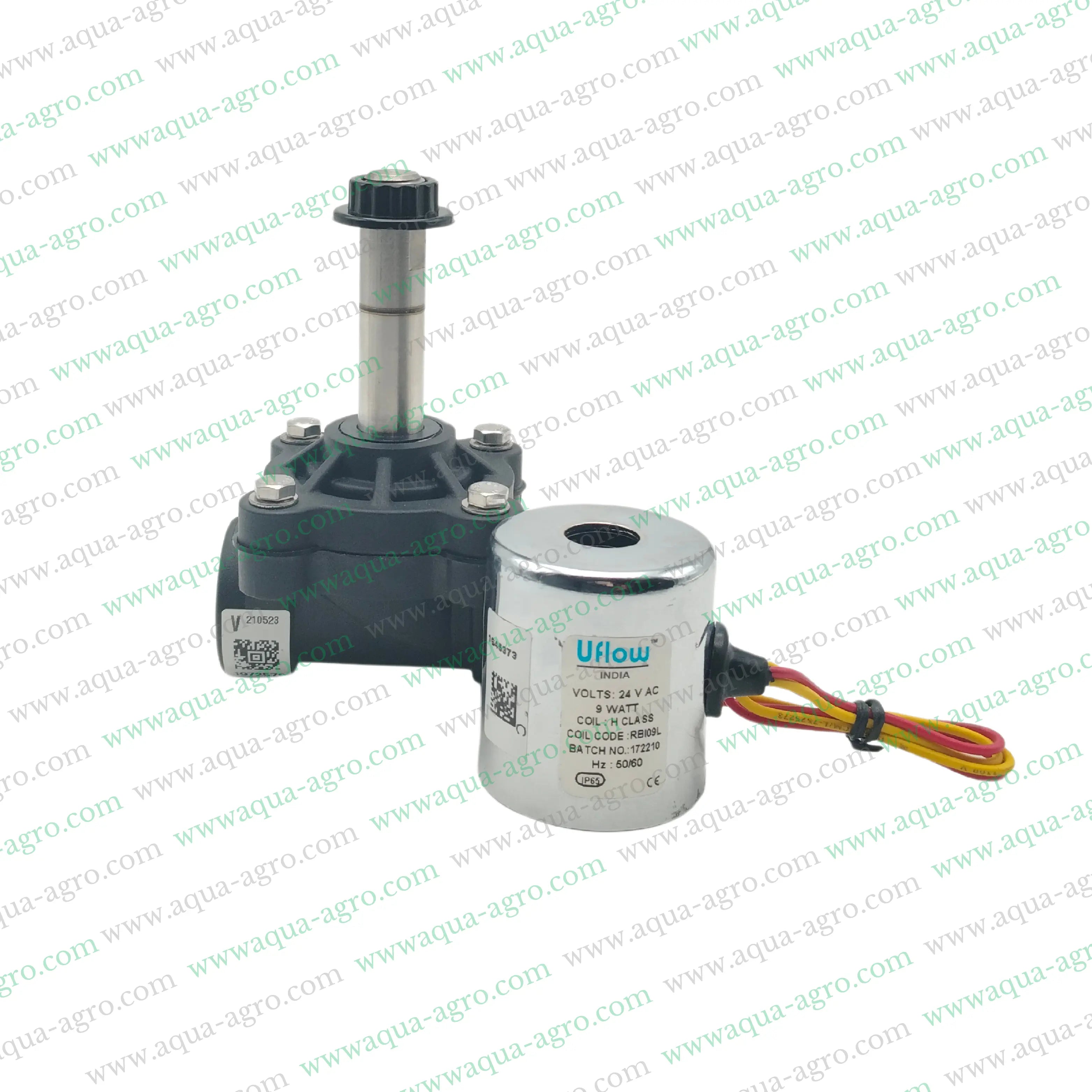 U-FLOW - Irrigation - Automation - Solenoid Valve - Plastic body - 24 VAC Coil - 0.5 inch (20MM) (F-THD) - with FLow Control