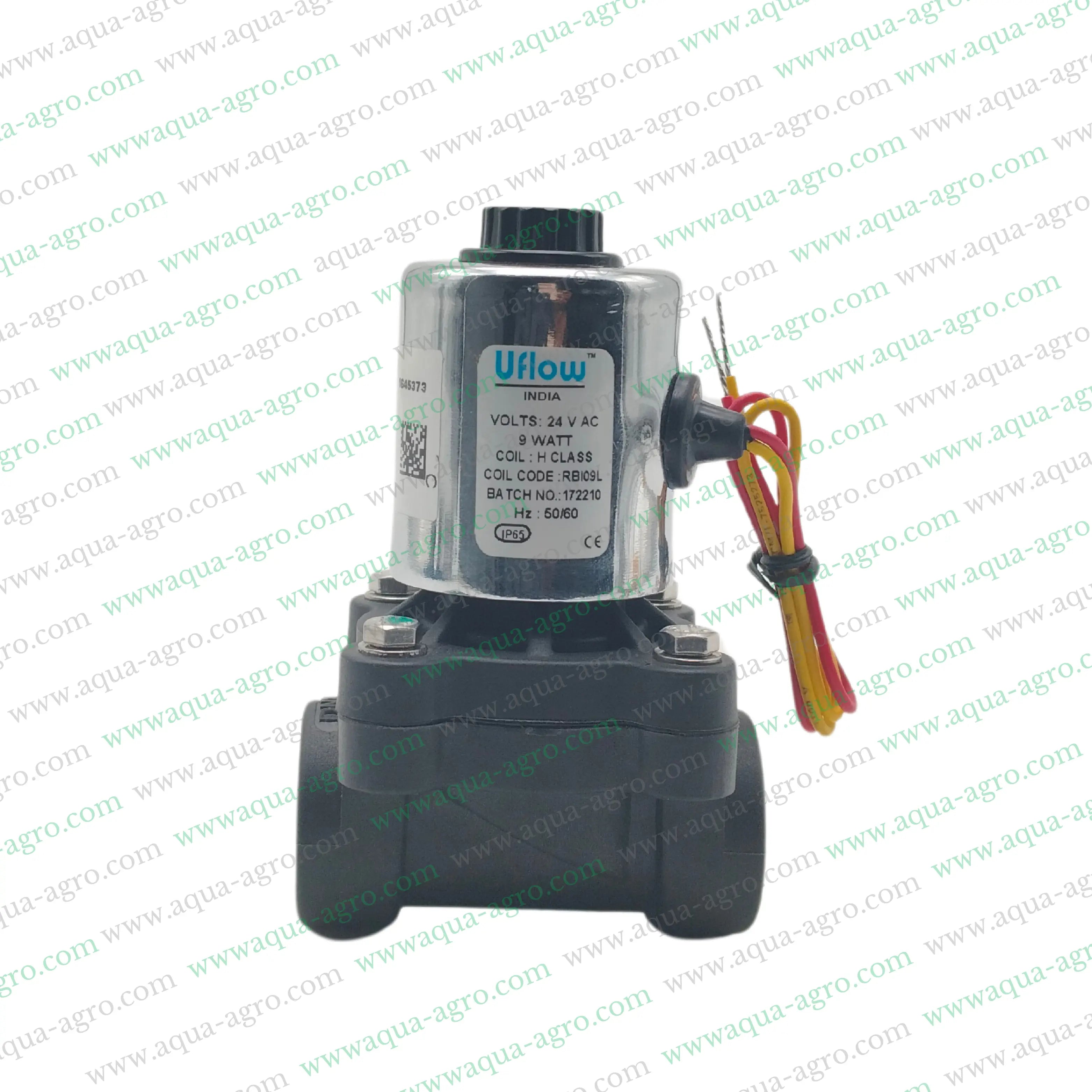 U-FLOW - Irrigation - Automation - Solenoid Valve - Plastic body - 24 VAC Coil - 0.75 inch (25MM) (F-THD) - with FLow Control