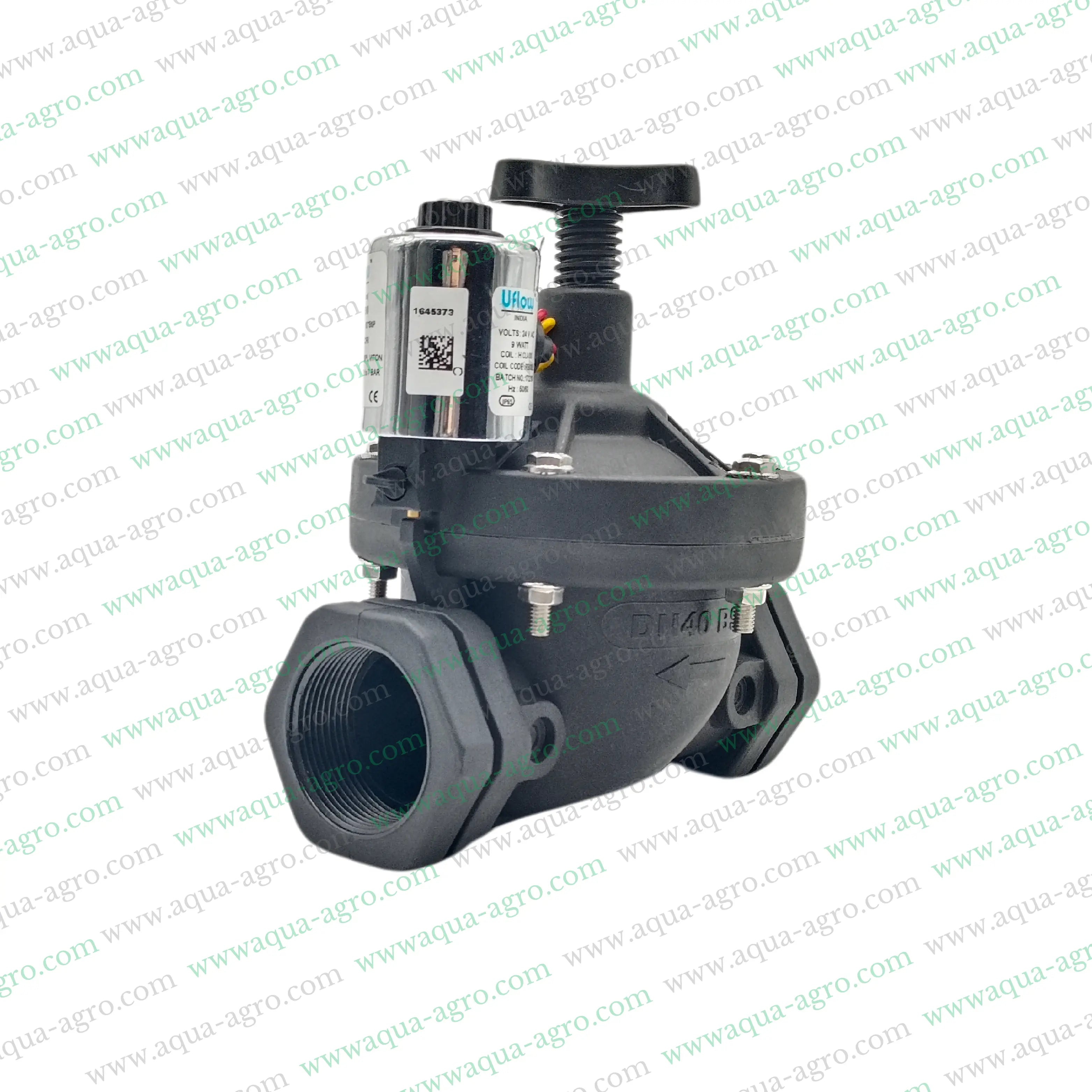 U-FLOW - Irrigation - Automation - Solenoid Valve - Plastic body - 24 VAC Coil - 1.5 inch (50MM) (F-THD) - with FLow Control