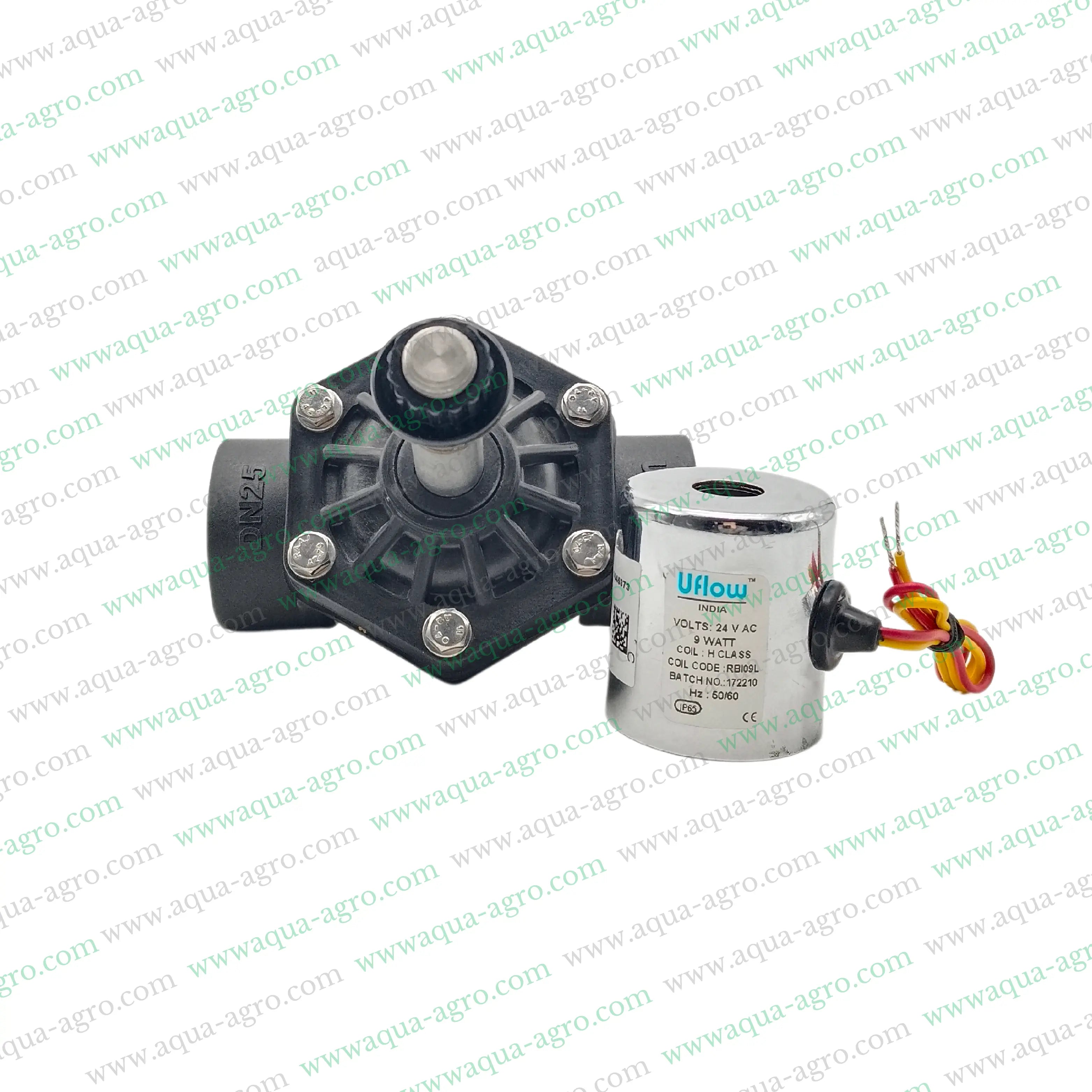 U-FLOW - Irrigation - Automation - Solenoid Valve - Plastic body - 24 VAC Coil - 1 inch (32MM) (F-THD) - with FLow Control