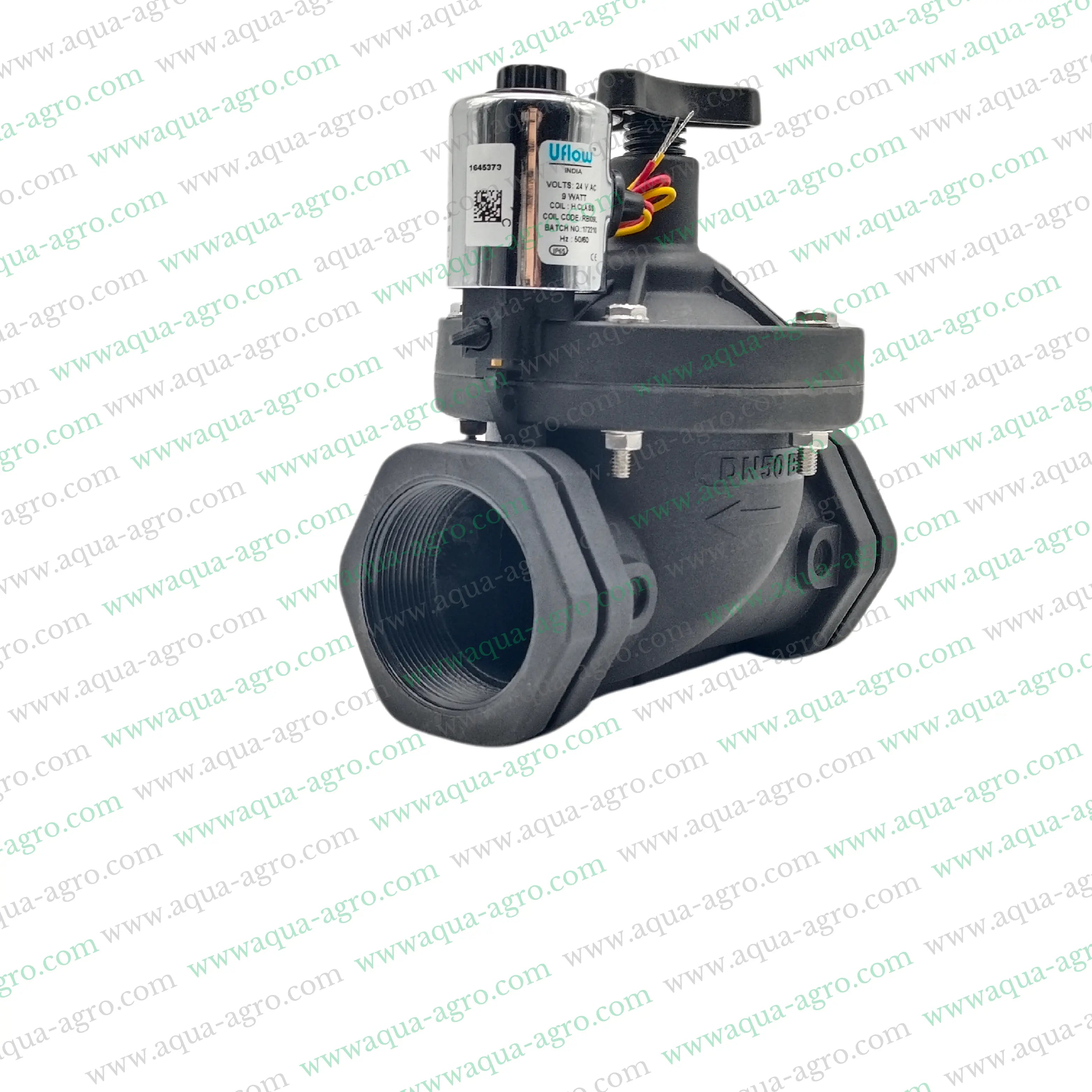 U-FLOW - Irrigation - Automation - Solenoid Valve - Plastic body - 24 VAC Coil - 2 inch (63MM) (F-THD) - with FLow Control