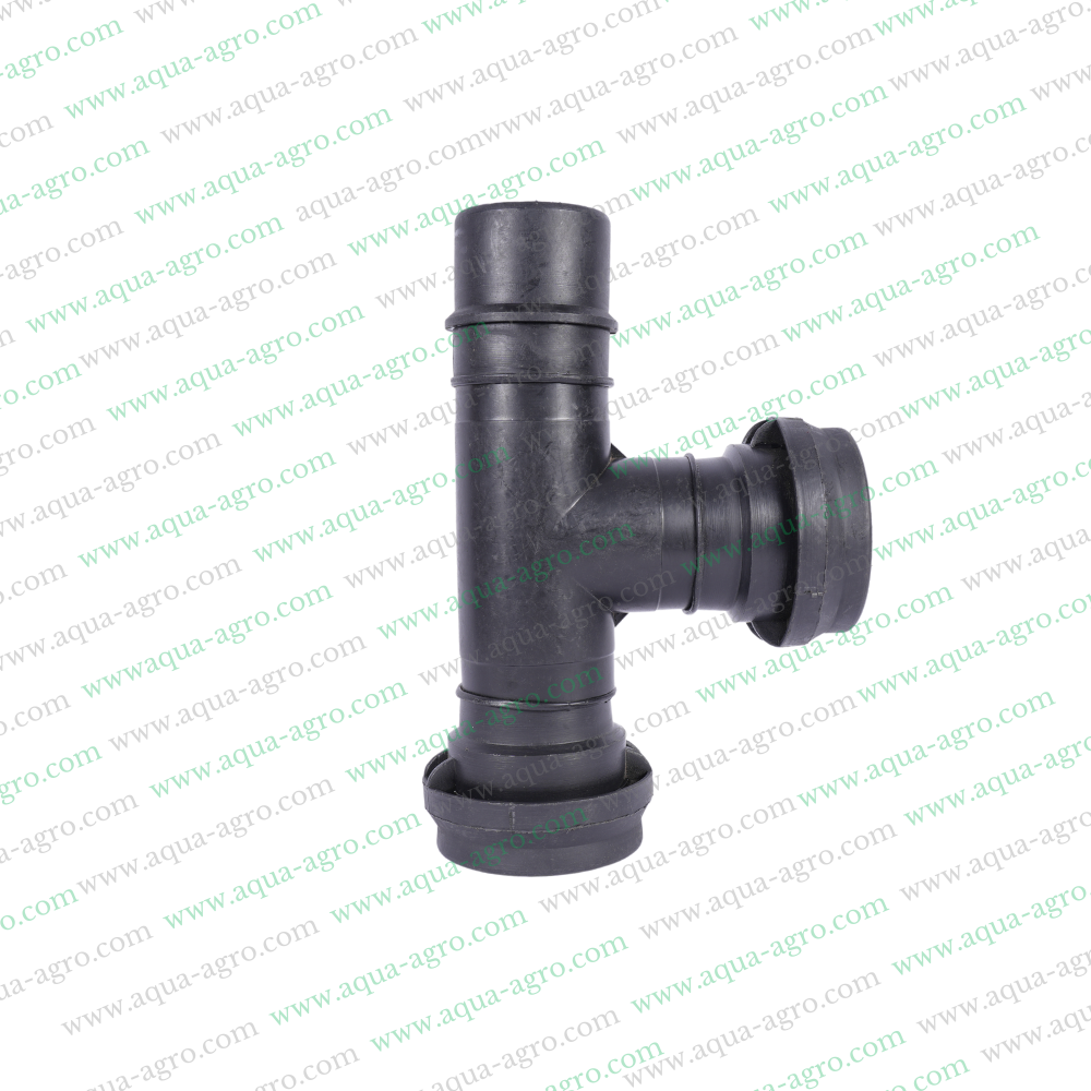 AQUA | HDPE SPINKLER FITTINGS 2INCH DUAL CLAMP TEE WITHOUT CLAMP&GASKET