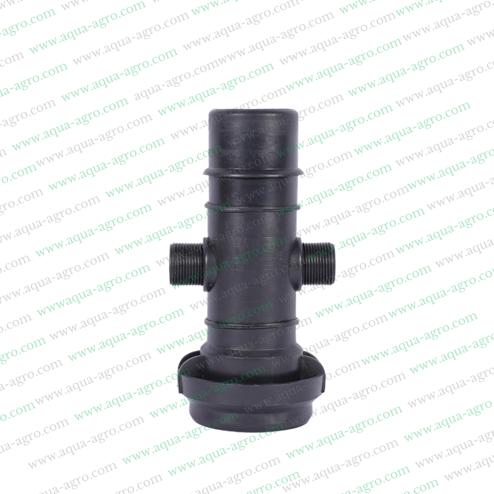 AQUA | HDPE SPINKLER FITTINGS 2INCH DUAL CLAMP FOOT BOTTOM DUAL OUTLET 1''(M TH)X1/2'' WITHOUT CLAMP&GASKET