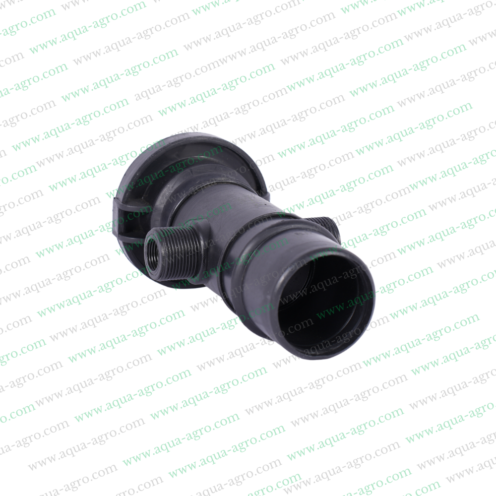 AQUA | HDPE SPINKLER FITTINGS 2INCH DUAL CLAMP FOOT BOTTOM DUAL OUTLET 1''(M TH)X1/2'' WITHOUT CLAMP&GASKET